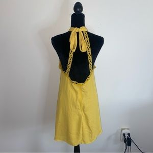 CHARLOTTE RUSSE YELLOW OPEN BACK HALTER DRESS